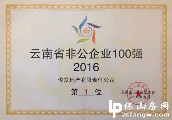 2016云南省非公企业100强名单